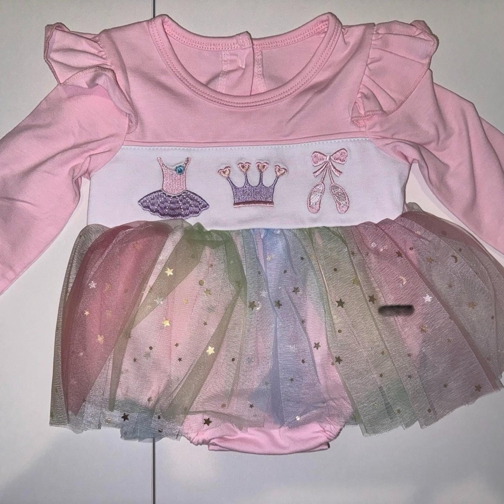 Embroidered pink ballerina bubble